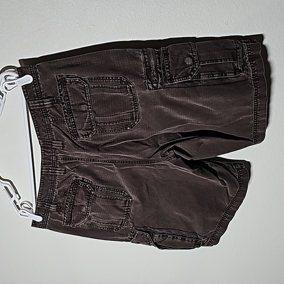 Eddie Bauer Shorts Cargo Ripstop Flat Front Relaxed Pockets Zipper Fly Brown 36 - Picture 6 of 13